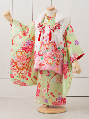 七五三衣装 三歳女児 被布タイプ/ No407