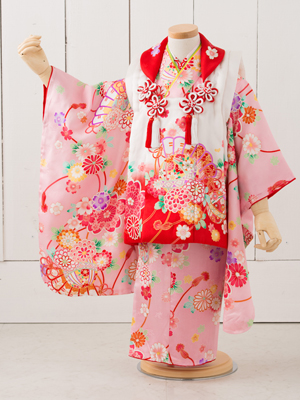 七五三衣装 三歳女児 被布タイプ/ No408