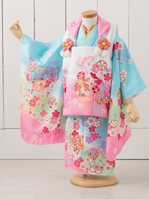 七五三衣装 三歳女児 被布タイプ/ No409