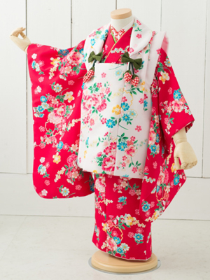 七五三衣装 三歳女児 被布タイプ/ No359