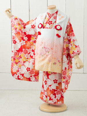 七五三衣装 三歳女児 被布タイプ/ No383