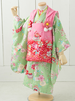 七五三衣装 三歳女児 被布タイプ/ No414