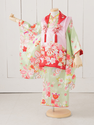 七五三衣装 三歳女児 被布タイプ/ No421