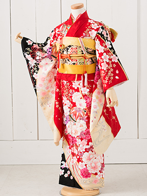 七五三衣装 七歳女児 お着物/ No371