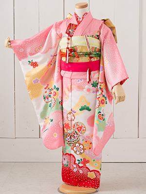 七五三衣装 七歳女児 お着物/ No388