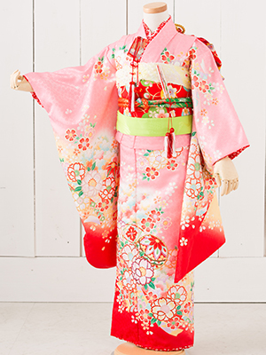 七五三衣装 七歳女児 お着物/ No390