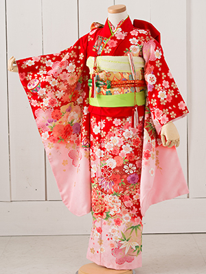 七五三衣装 七歳女児 お着物/ No391