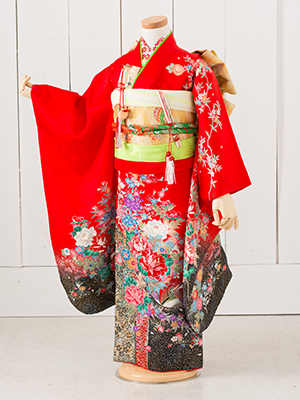 七五三衣装 七歳女児 お着物/ No197