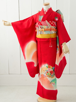 七五三衣装 七歳女児 お着物/ No335