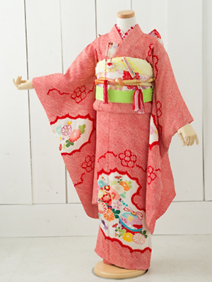 七五三衣装 七歳女児 お着物/ No374