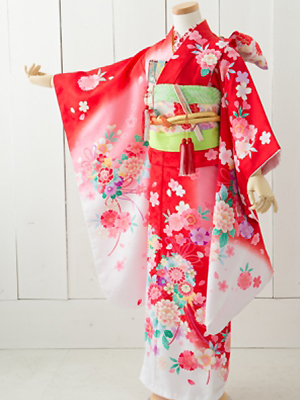 七五三衣装 七歳女児 お着物/ No378