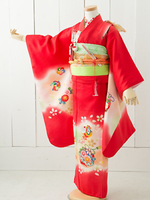 七五三衣装 七歳女児 お着物/ No398